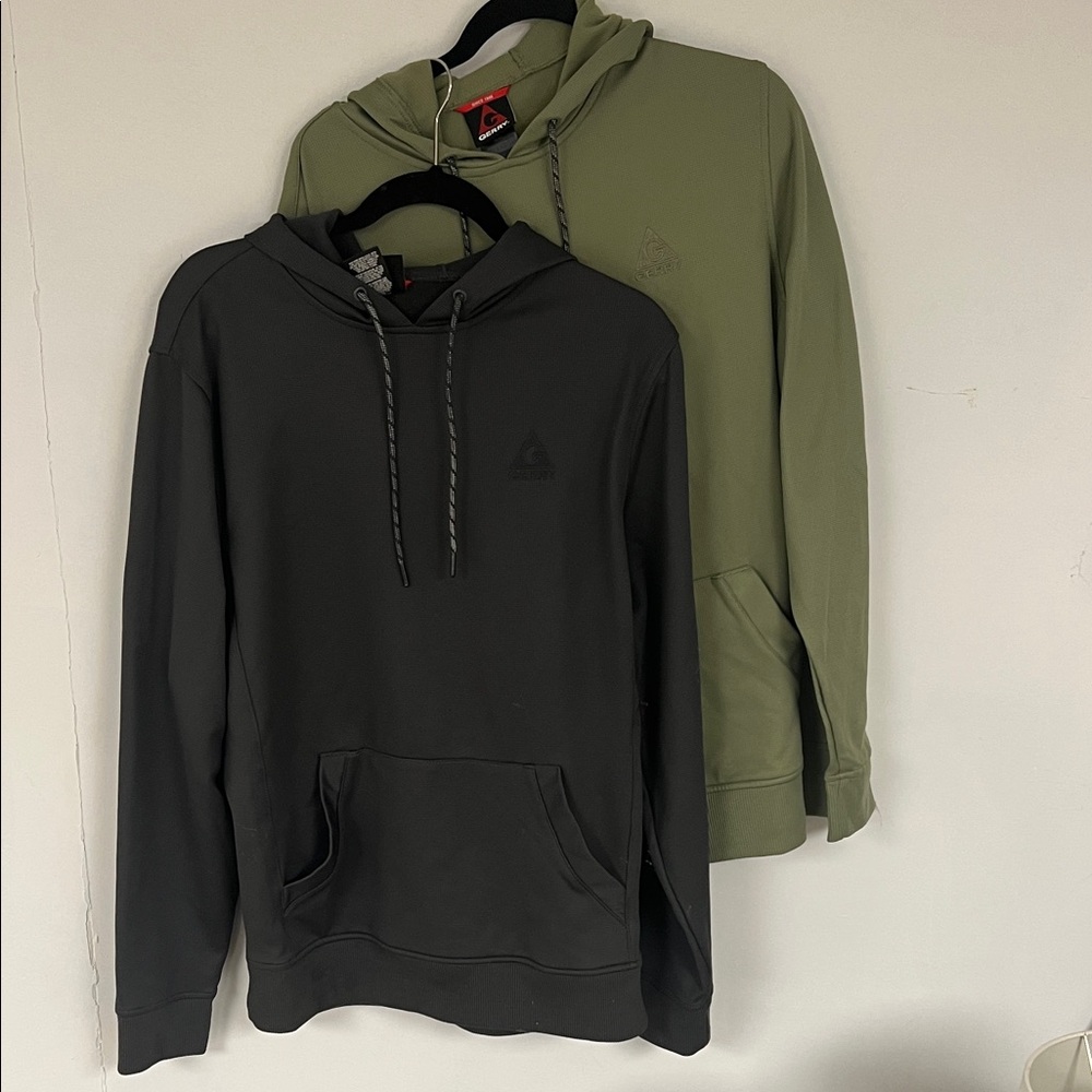 Men's GERRY - LARGE - Dark Gray and Green Hoodies PAIR